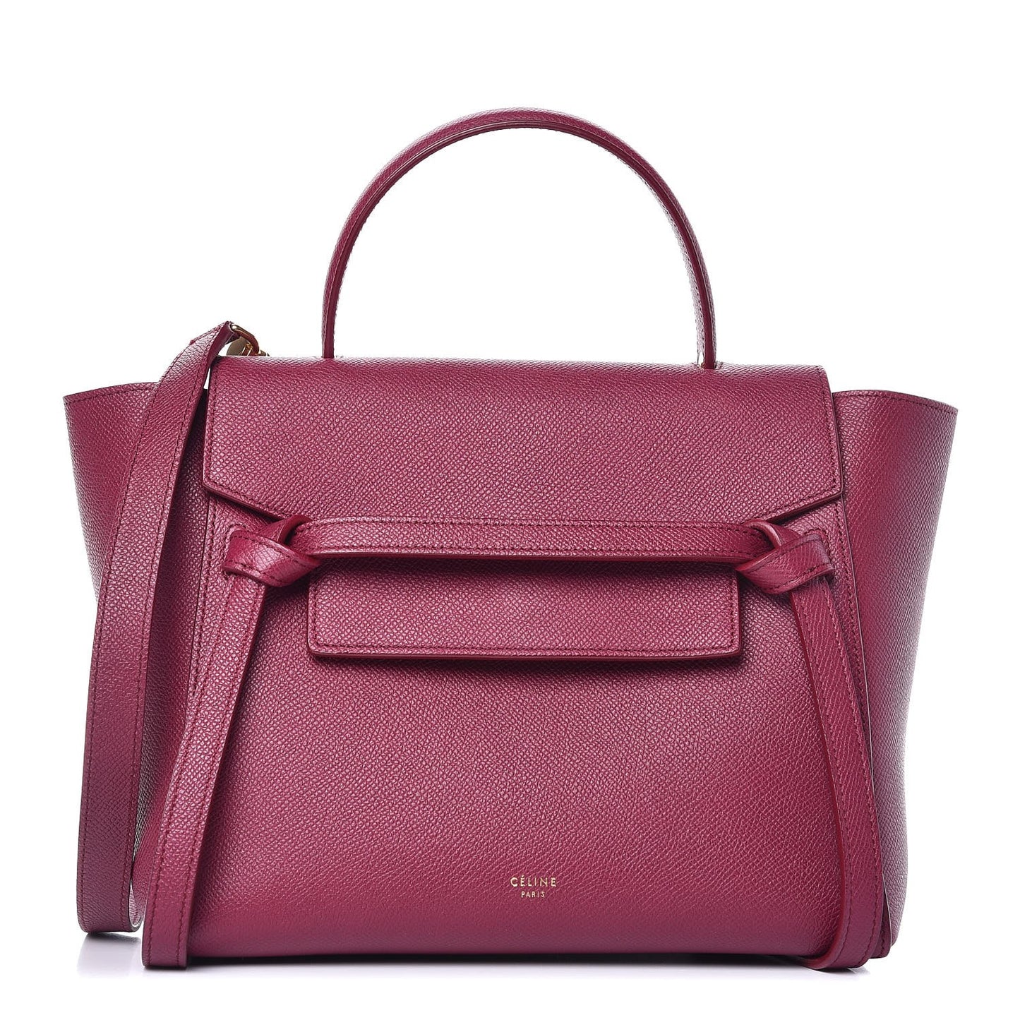 Baby Grained Calfskin Micro Belt Bag Plum