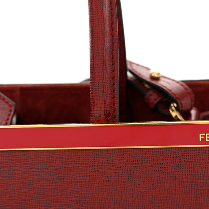 Fendi Vitello Elite Regular 2Jours Tote Rosso Scuro Ciliegia 11 of 13