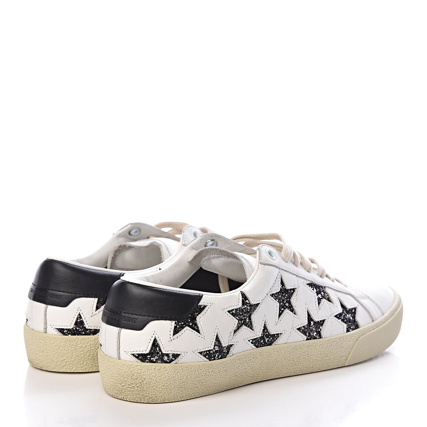 Saint Laurent Calfskin Star Court Sneakers 39 White Argent 4 of 9