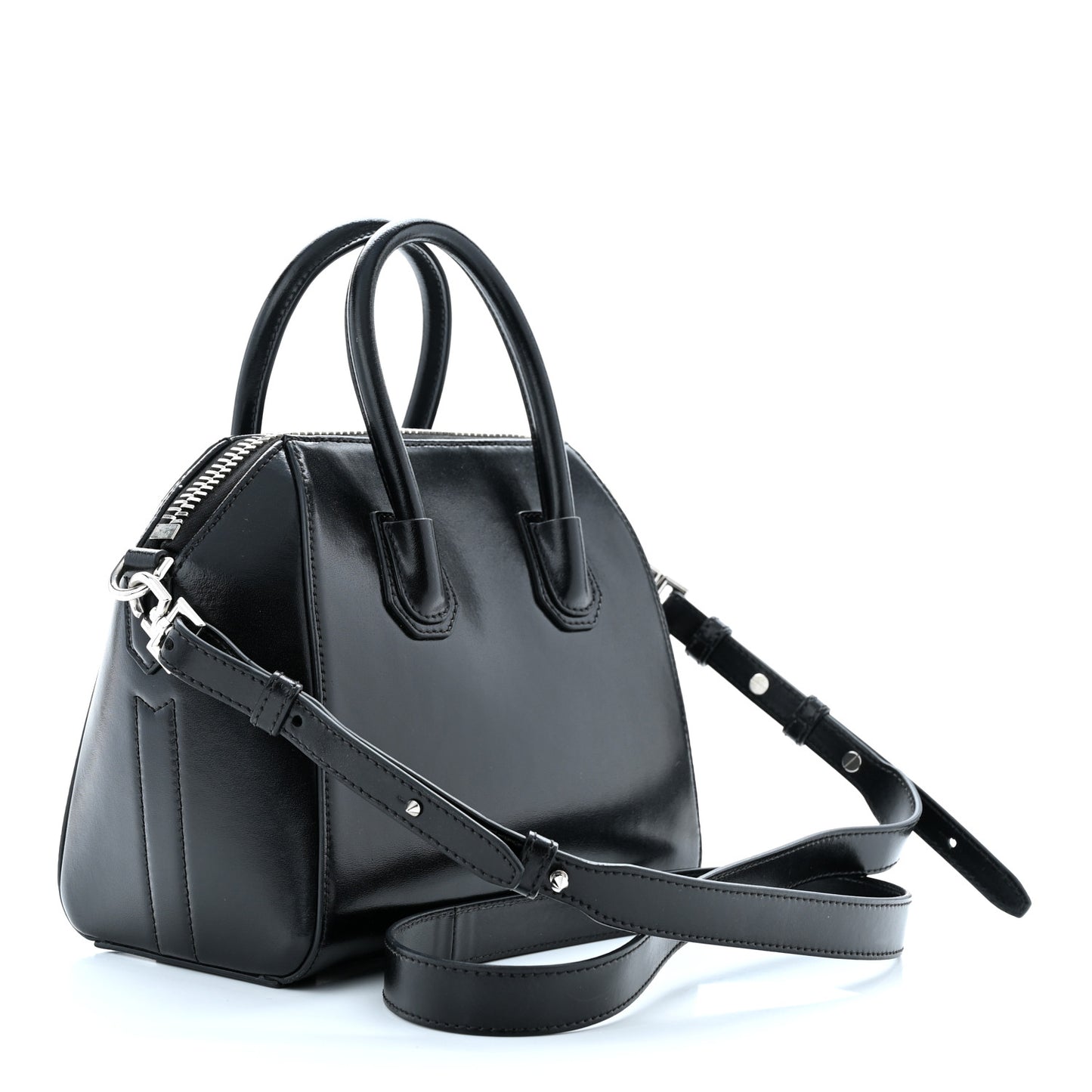 Shiny Lord Calfskin Mini Antigona Black