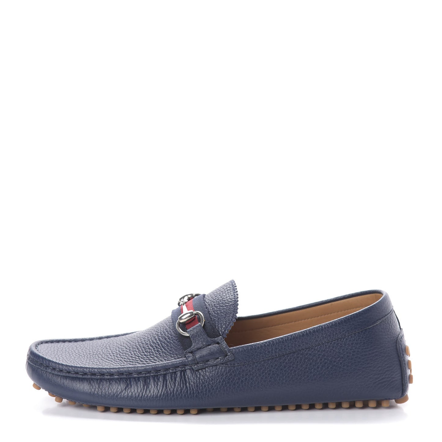 Calfskin Web Mens Horsebit Driver Loafers 11.5 Maritime