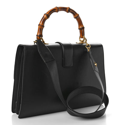 Gucci Calfskin Bamboo Web Large Dionysus Top Handle Bag Black Bright Evergreen Hibiscus Red 3 of 13