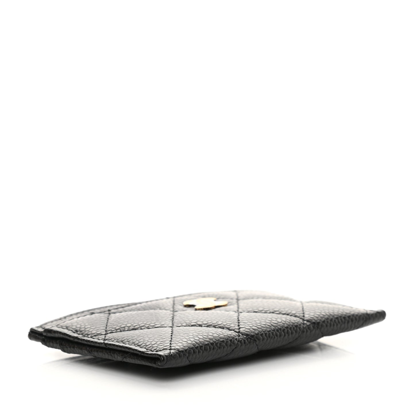 Caviar Quilted Card Holder Black