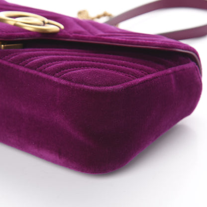 Gucci Velvet Matelasse Small GG Marmont Shoulder Bag Fuchsia Violet Cyclamen 6 of 8