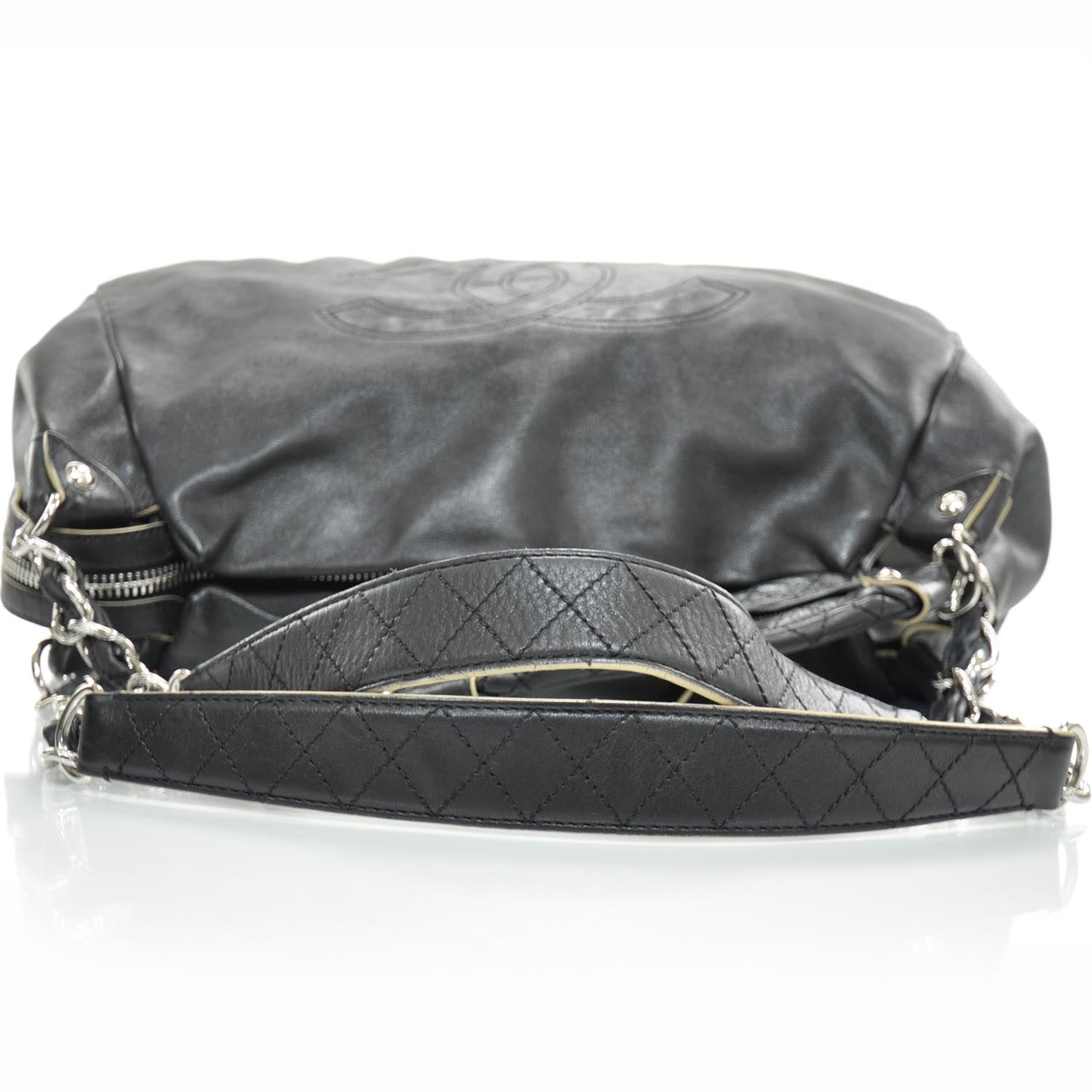Chanel Lambskin Large Edgy Hobo Black 7 of 12