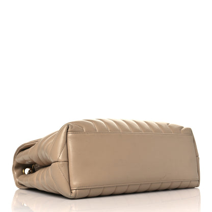 Saint Laurent Calfskin Y Quilted Monogram Medium Loulou Chain Satchel Dark Beige 4 of 10