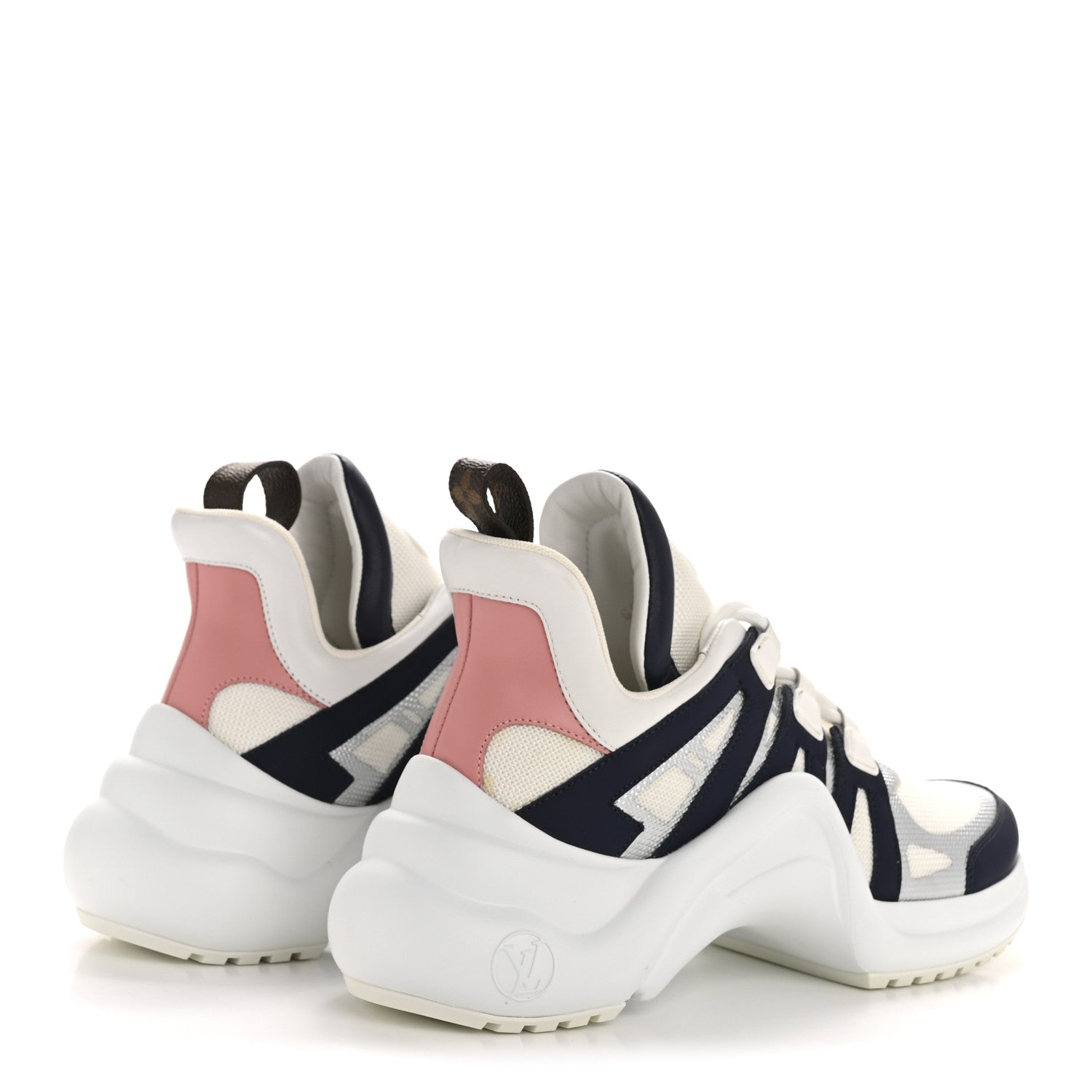 Louis Vuitton Calfskin Technical Nylon LV Archlight Sneaker 40.5 White Blue Pink 5 of 9