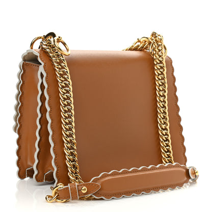 Fendi Vitello Liberty Scalloped Studded Small Kan I Shoulder Bag Caramello 2 of 9