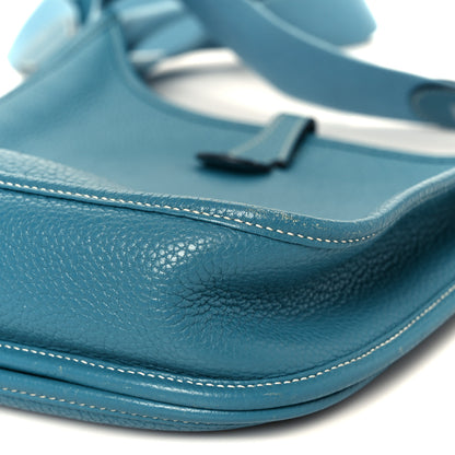 Hermes Taurillon Clemence Evelyne III PM Blue Jean 11 of 11