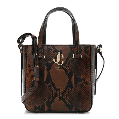 Jimmy Choo Calfskin Snake Printed Mini JC Tote Cuoio 1 of 10