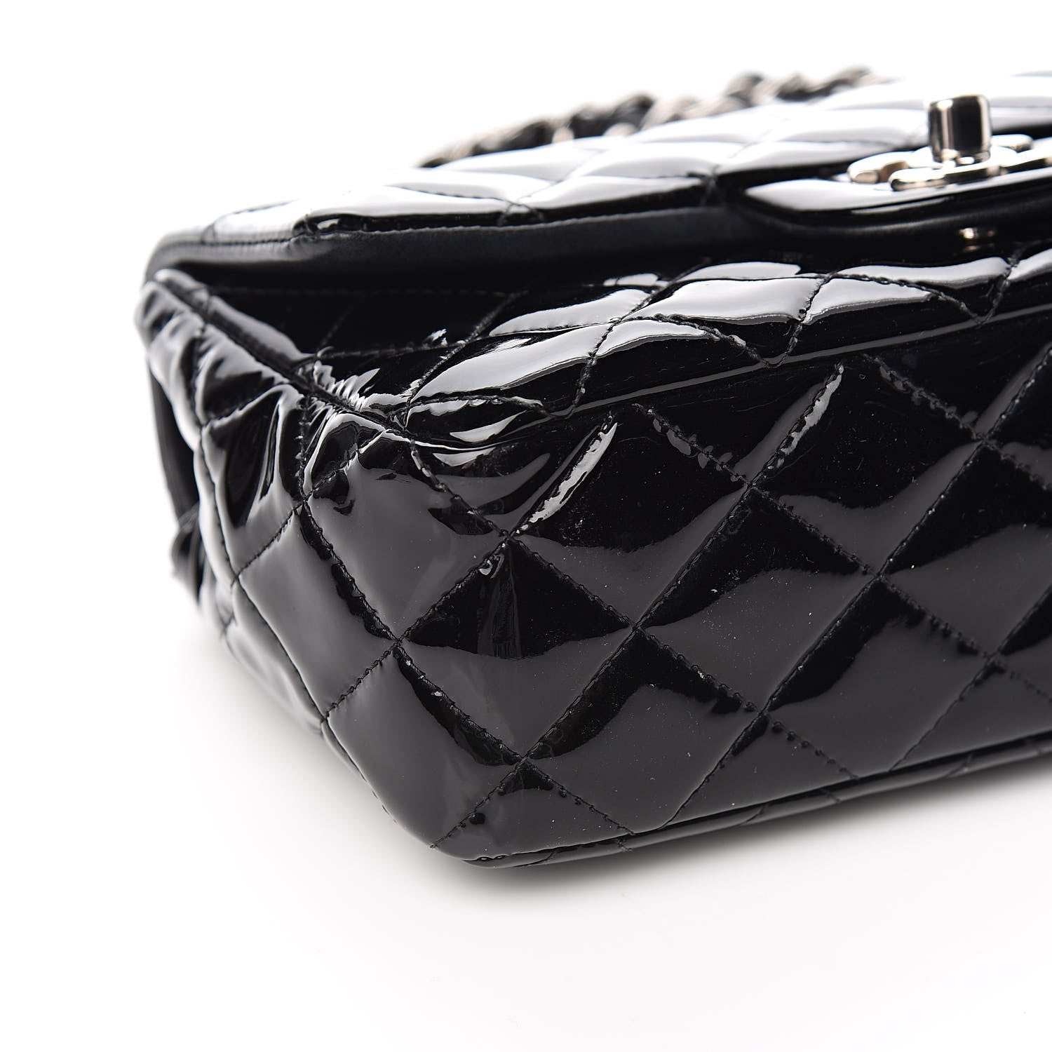 Chanel Patent Calfskin Quilted Mini Rectangular Flap Black 8 of 12