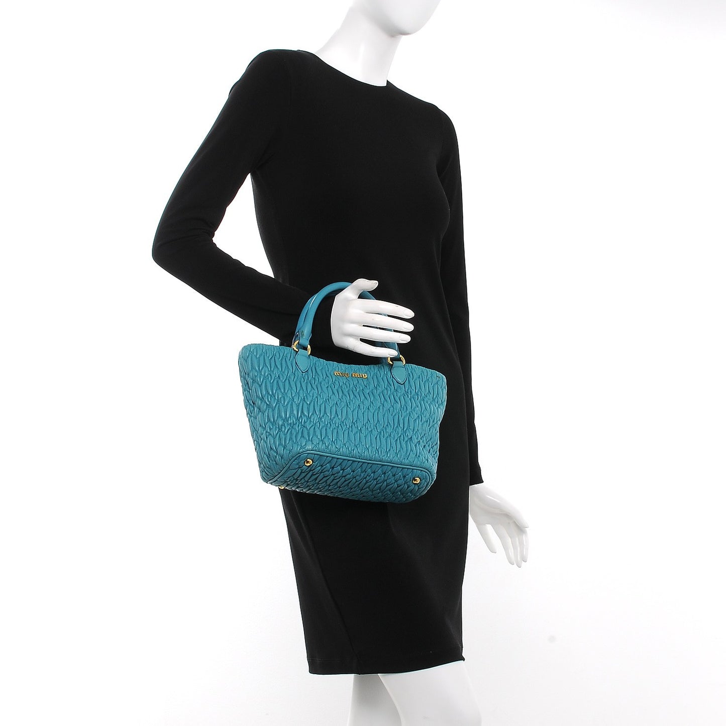 Nappa Matelasse Swarovski Crystal Tote Turchese