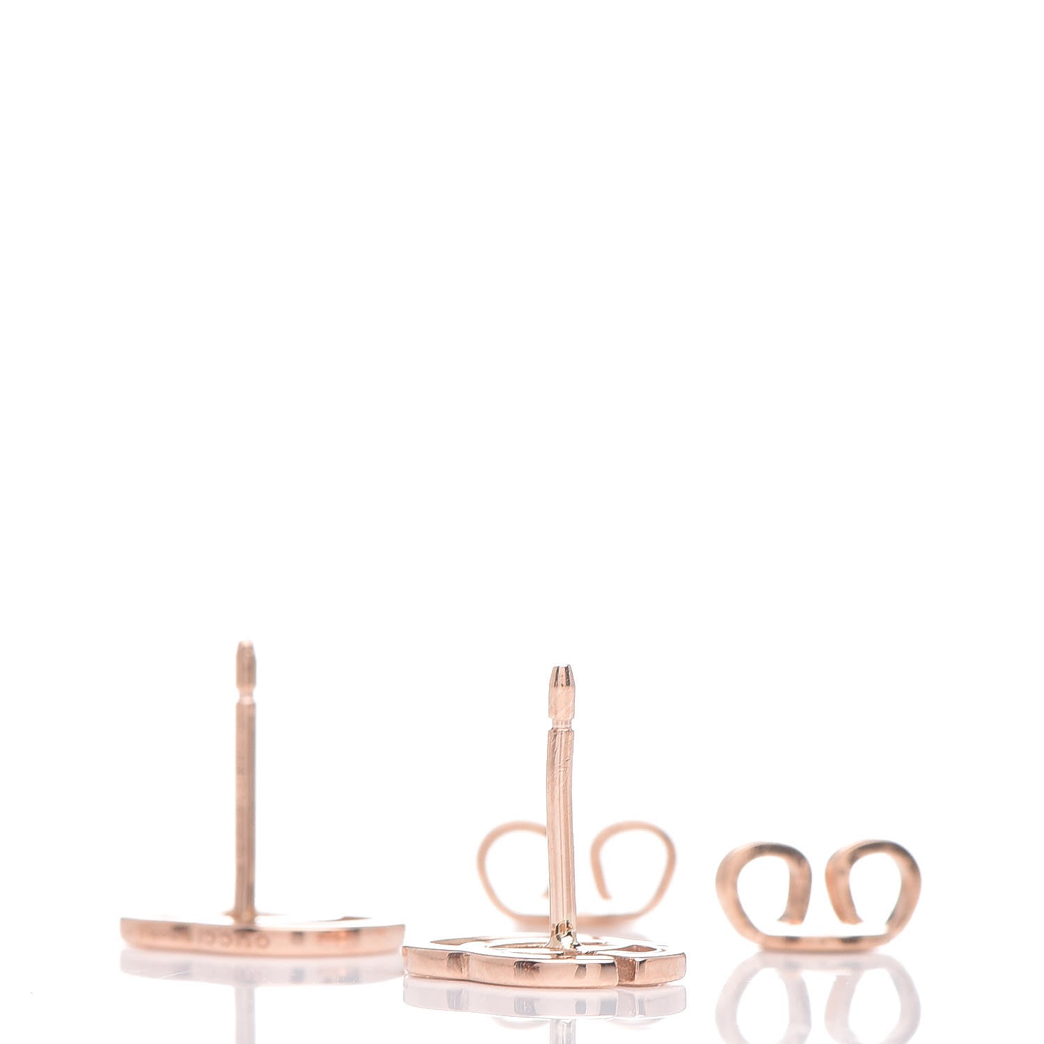 Gucci 18K Rose Gold GG Tissue Stud Earrings 3 of 6