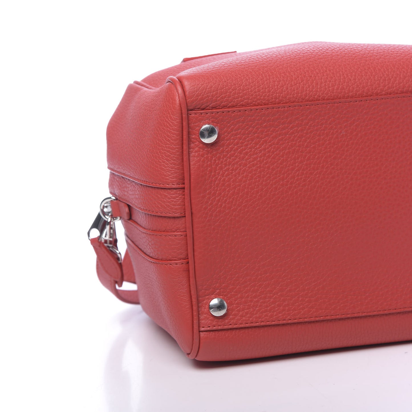 Soft Grain Calfskin Small Cube Bowling Bag Bright Red