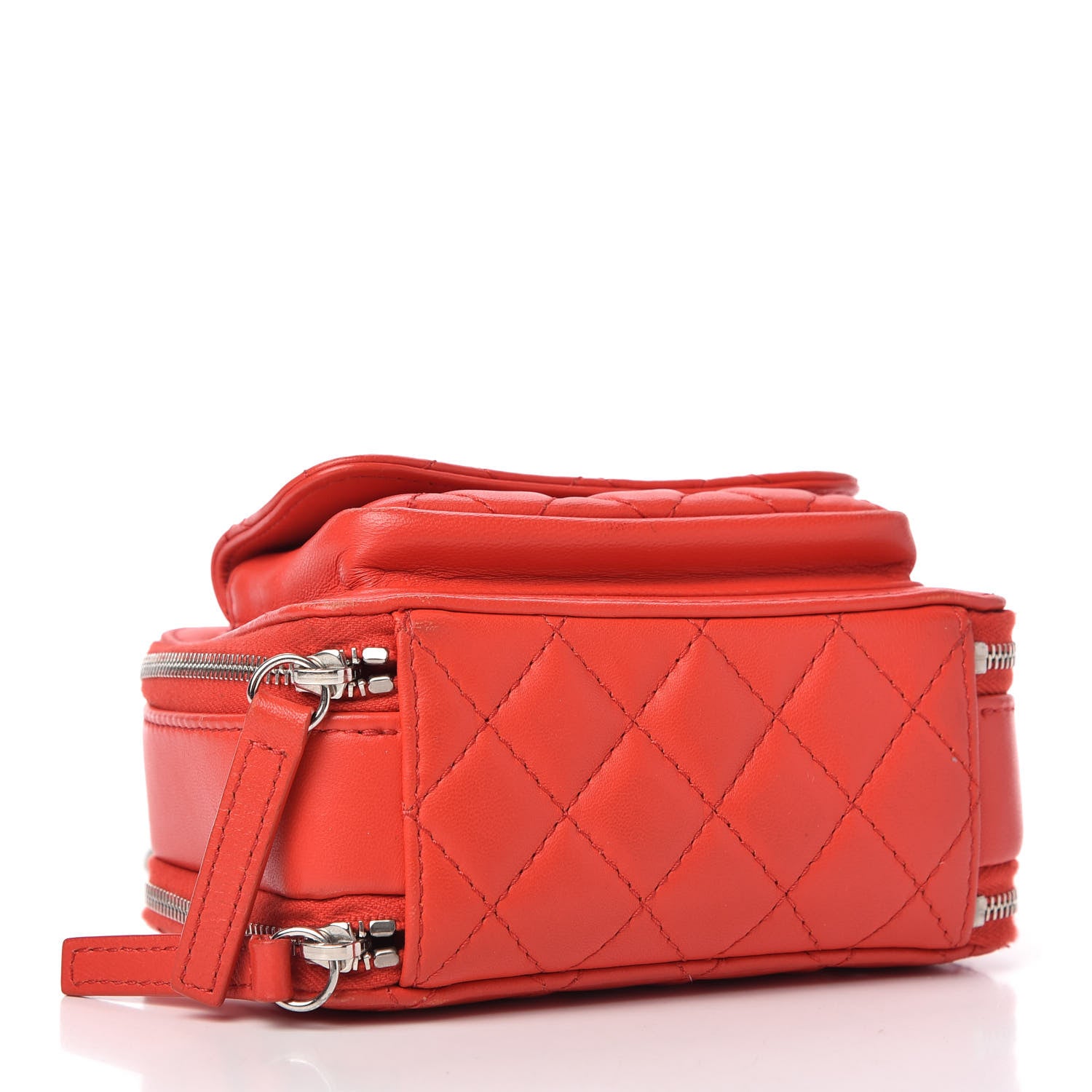 Chanel Lambskin Quilted Small Pocket Box Camera Case Red 4 of 9