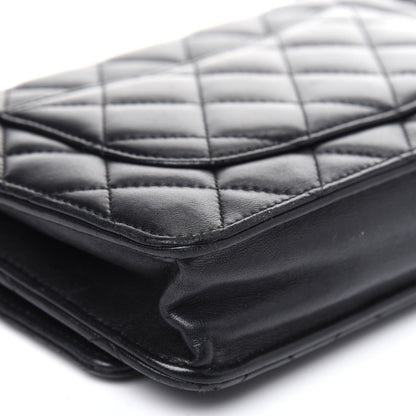 Chanel Lambskin Quilted Wallet On Chain WOC Black 14 of 19