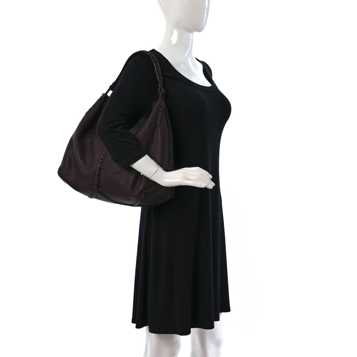 Washed Cervo Deerskin Hobo Burgundy