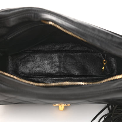 Chanel Lambskin Quilted Tassel Flap Camera Case Black 5 of 12