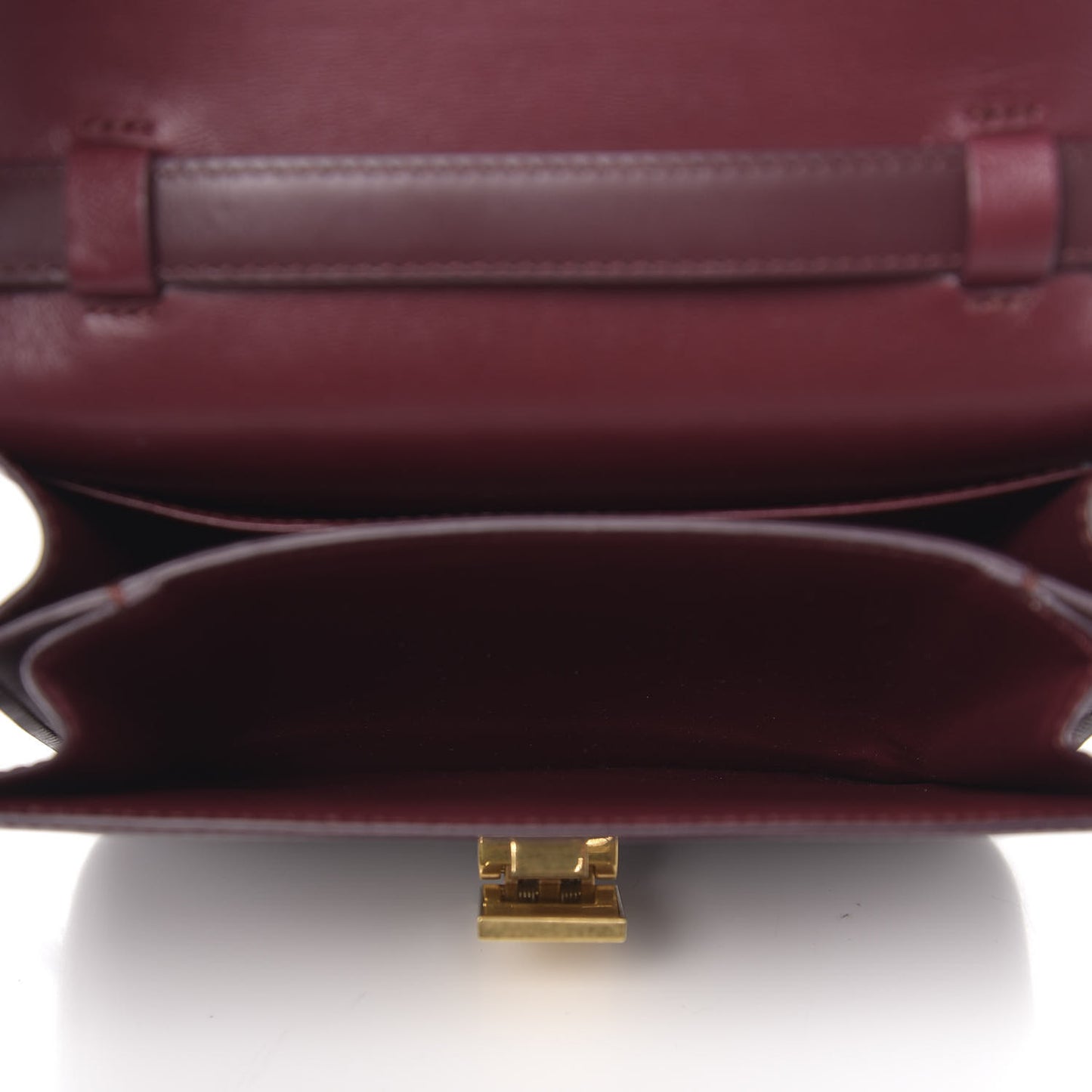 Box Calfskin Teen Classic Box Flap Bag Burgundy