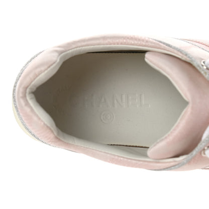 Chanel Canvas Womens Sneakers 39.5 Pink Grey 6 of 11
