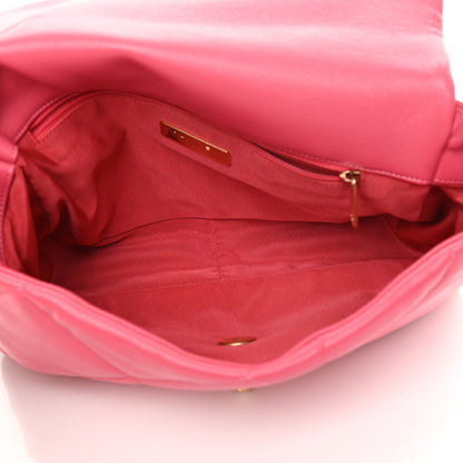 Chanel Goatskin Quilted Large Chanel 19 Flap Dark Pink 4 of 12
