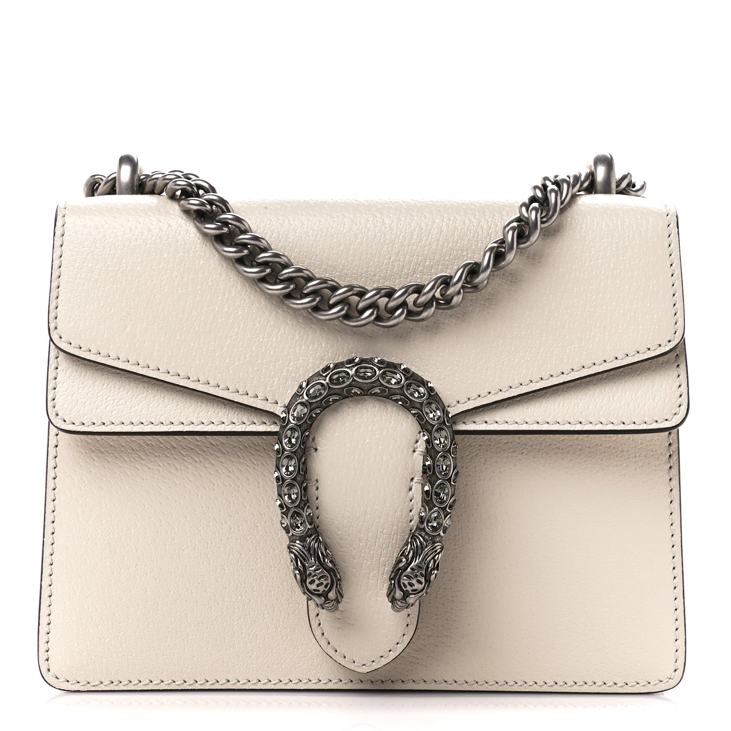 Gucci Dollar Calfskin Crystal Mini Dionysus Shoulder Bag Mystic White Black Diamond 1 of 12