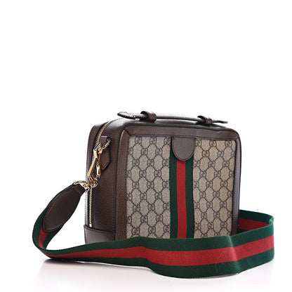Gucci GG Supreme Monogram Web Small Ophidia Top Handle Shoulder Bag Brown 2 of 11