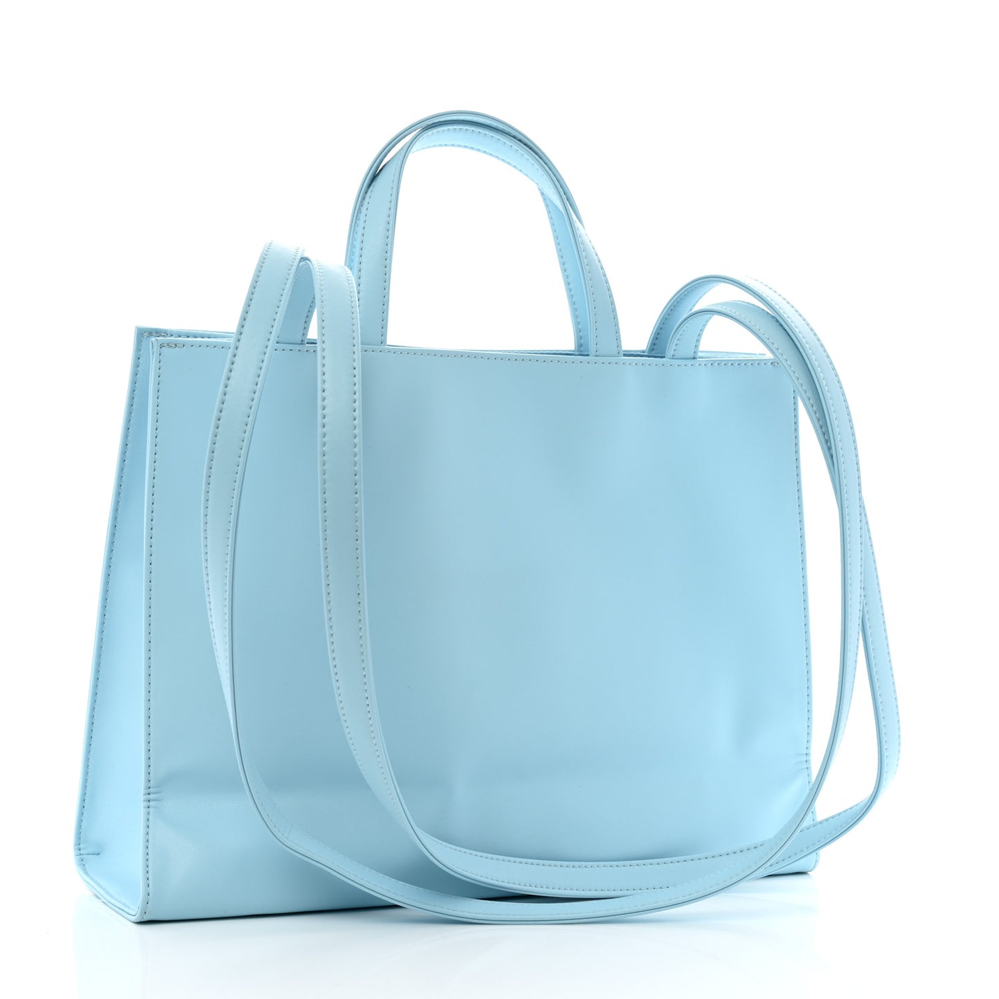 Vegan Leather Medium Shopping Bag Pool Blue