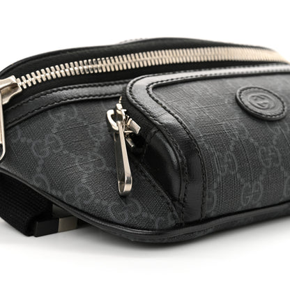 Gucci GG Supreme Monogram Textured Calfskin Retro Interlocking G Belt Bag Black 10 of 11