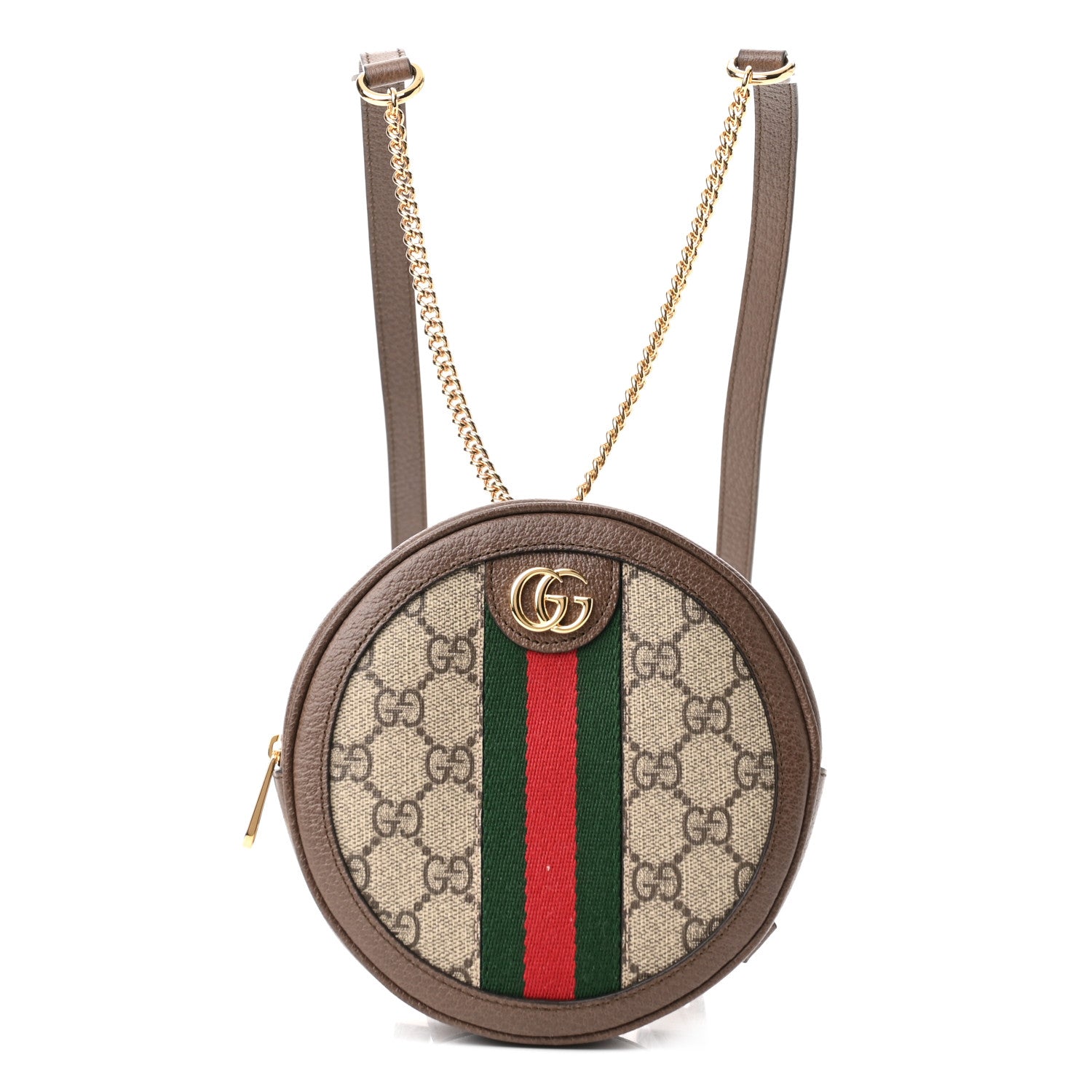 Gucci GG Supreme Monogram Web Mini Ophidia Round Backpack Brown 1 of 10