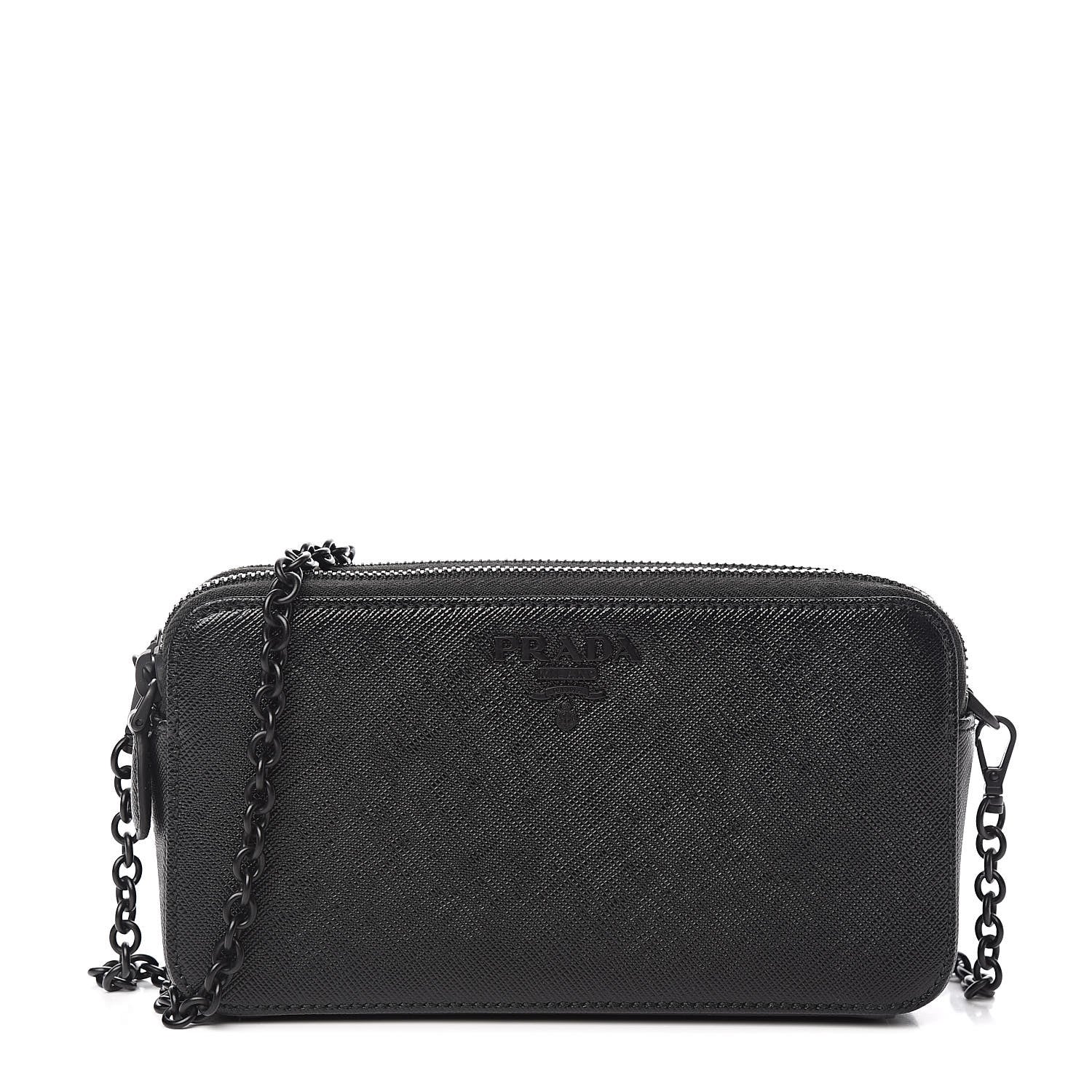 Prada Saffiano Shine Mini Crossbody Bag Black 1 of 10