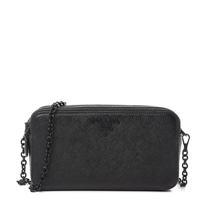 Prada Saffiano Shine Mini Crossbody Bag Black 1 of 10