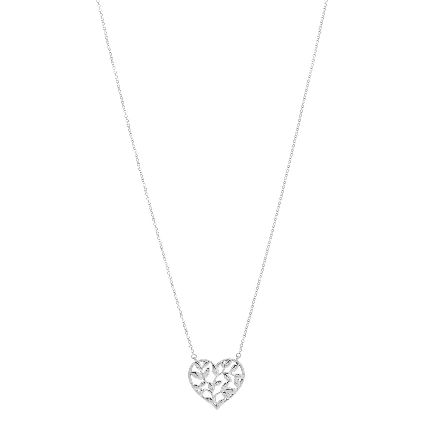 Sterling Silver Paloma Picasso Olive Leaf Heart Pendant Necklace