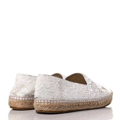 Chanel Patent Sequin CC Espadrilles 41 White 3 of 5