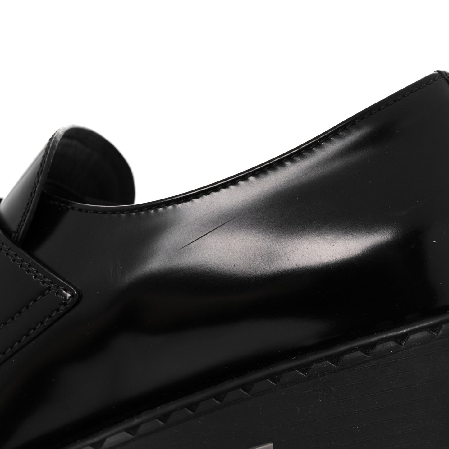Spazzolato Metal Triangle Logo 50mm Loafers 39 Black