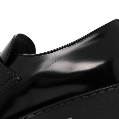 Prada Spazzolato Metal Triangle Logo 50mm Loafers 39 Black 8 of 12