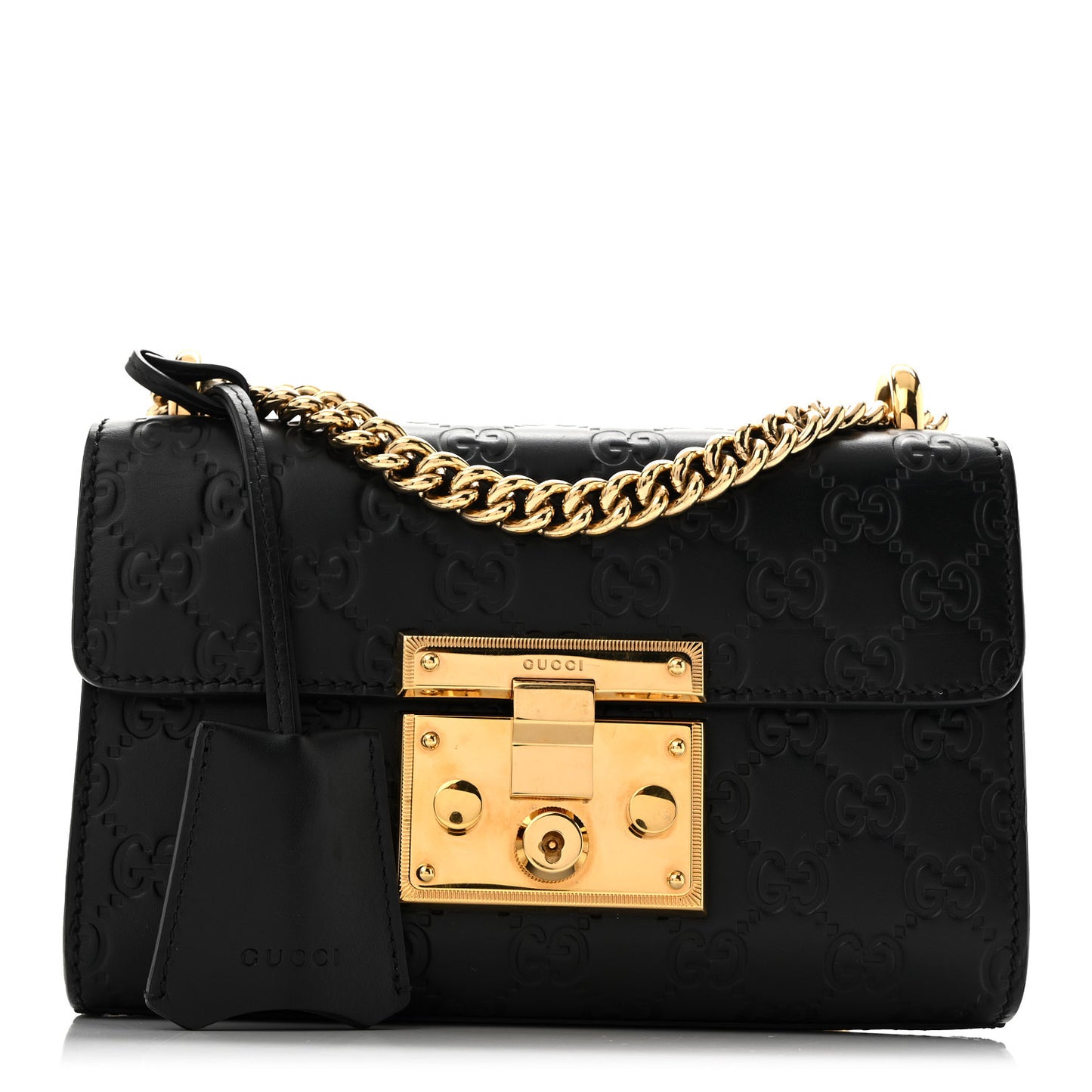 Guccissima Small Padlock Shoulder Bag Black