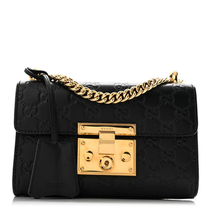 Gucci Guccissima Small Padlock Shoulder Bag Black 1 of 12