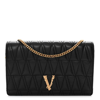 Versace Nappa Quilted Virtus Clutch Bag Black 1 of 9