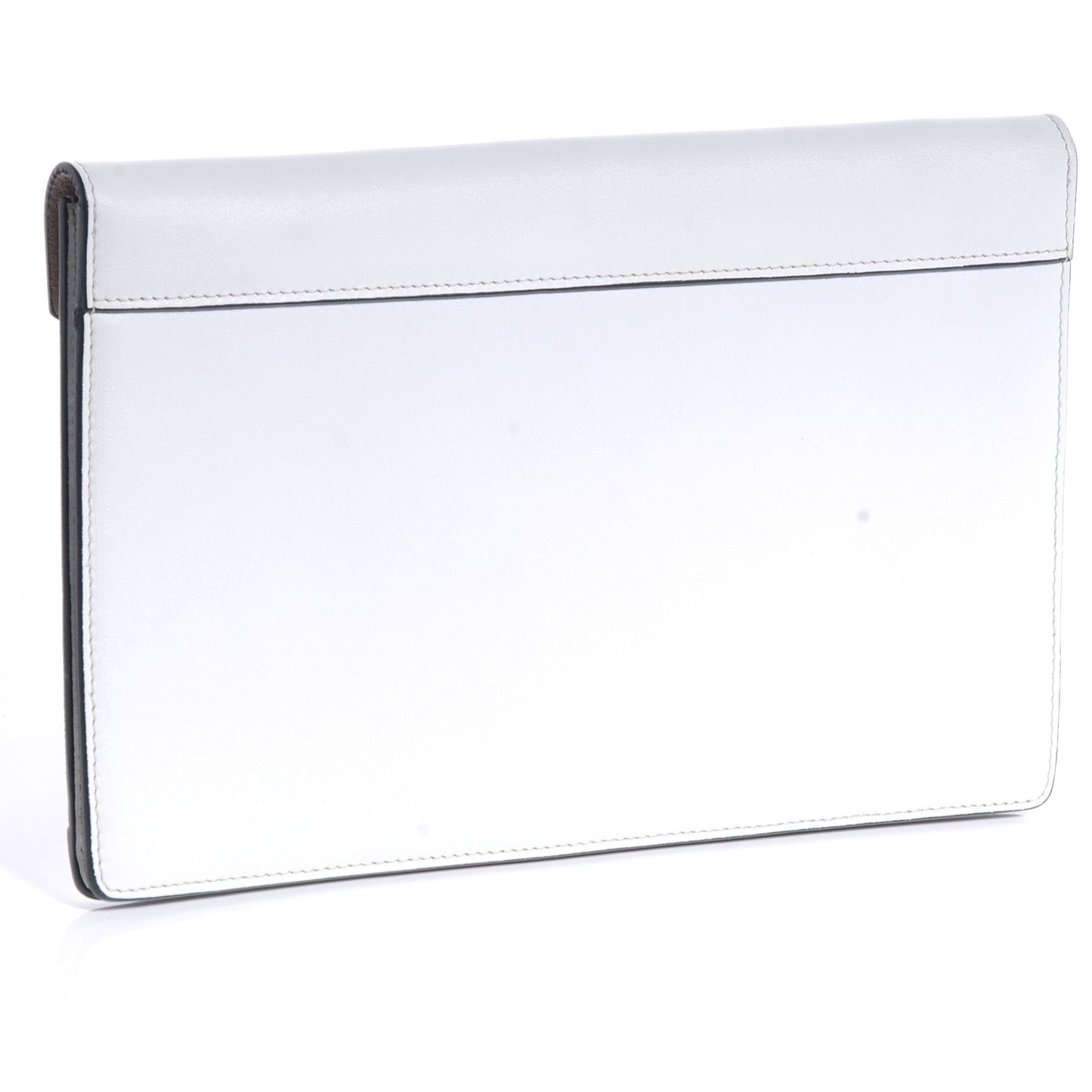 Leather Suede Diamond Clutch White Beige