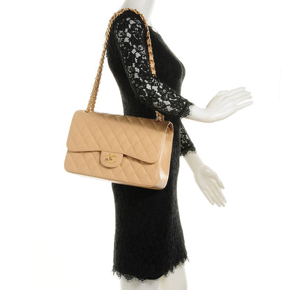 Chanel Caviar Quilted Jumbo Double Flap Beige Clair 2 of 9