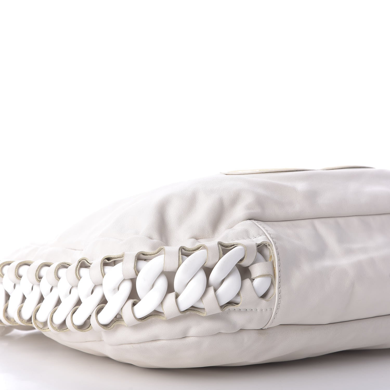 Chanel Calfskin Modern Chain Rhodoid Hobo White 6 of 12