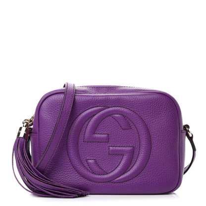 Gucci Pebbled Calfskin Small Soho Disco Bag Shine Purple 1 of 10