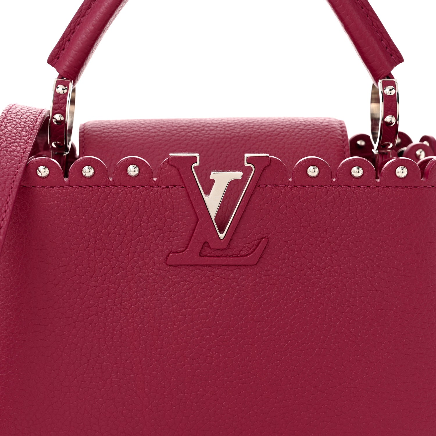 Louis Vuitton Taurillon Lace Croquets Capucines BB Groseille 7 of 9