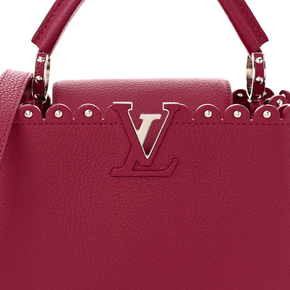 Louis Vuitton Taurillon Lace Croquets Capucines BB Groseille 7 of 9