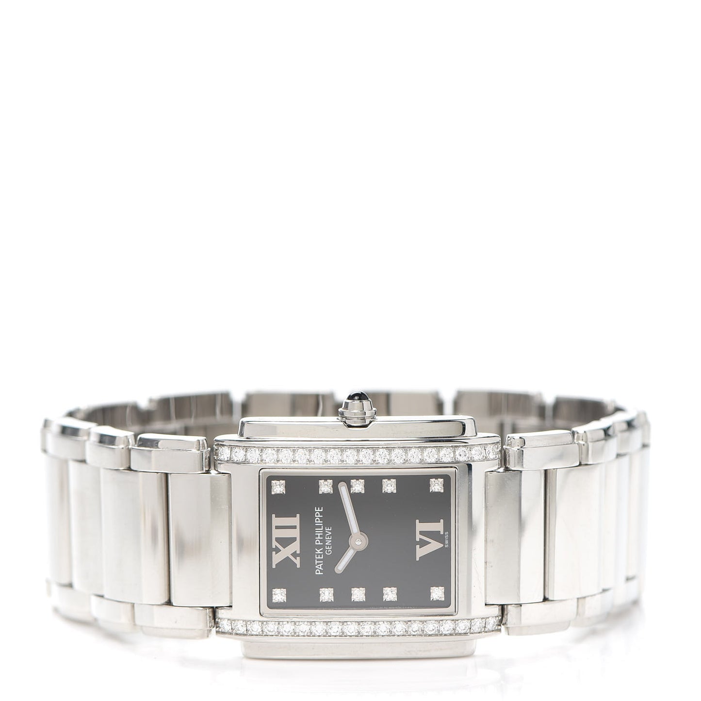 Stainless Steel Diamond 25mm Twenty-4 Quartz Watch Black 4910/10A-001