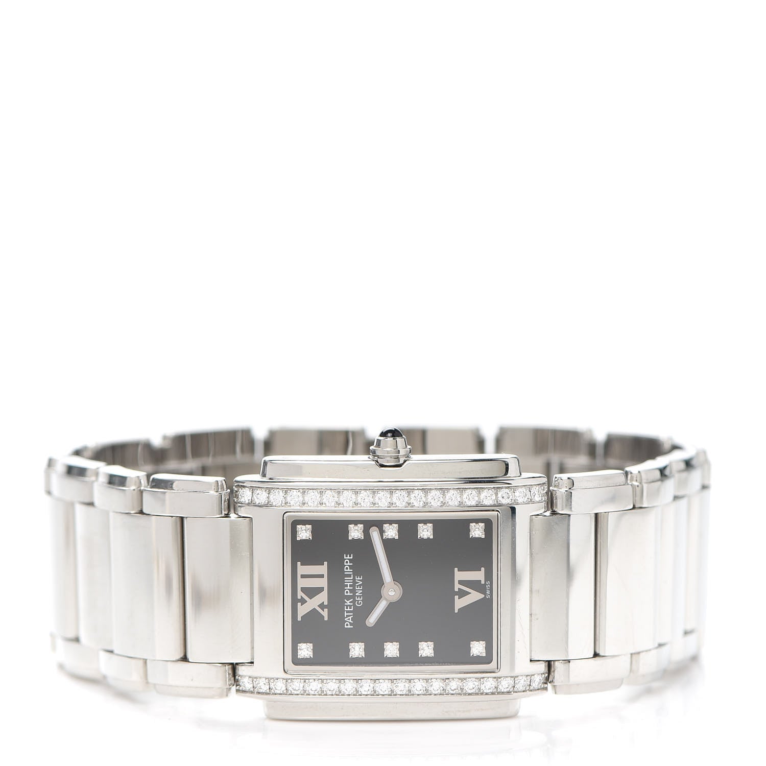Patek Philippe Stainless Steel Diamond 25mm Twenty-4 Quartz Watch Black 4910/10A-001 2 of 7