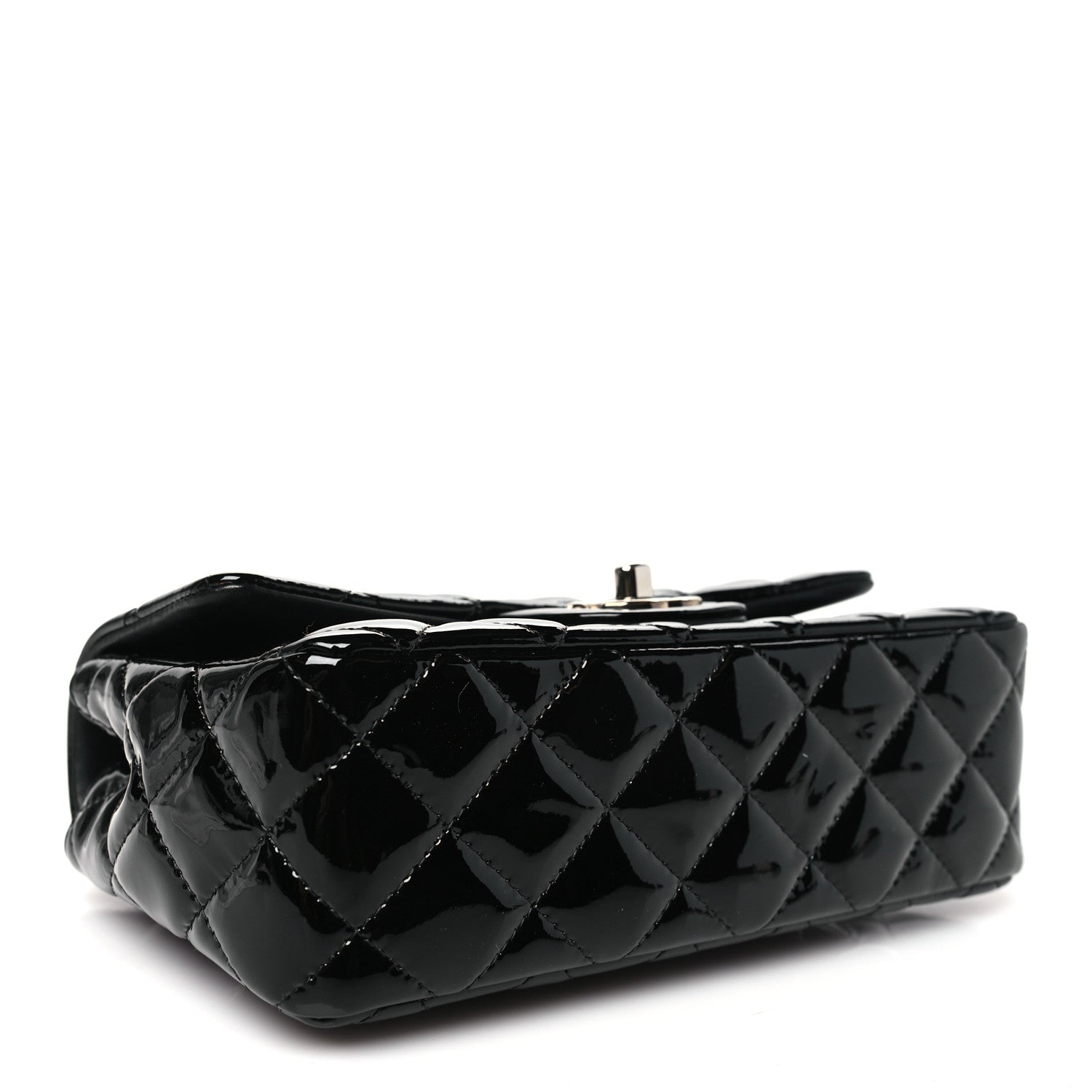 Chanel Patent Calfskin Quilted Mini Rectangular Flap Black 4 of 10