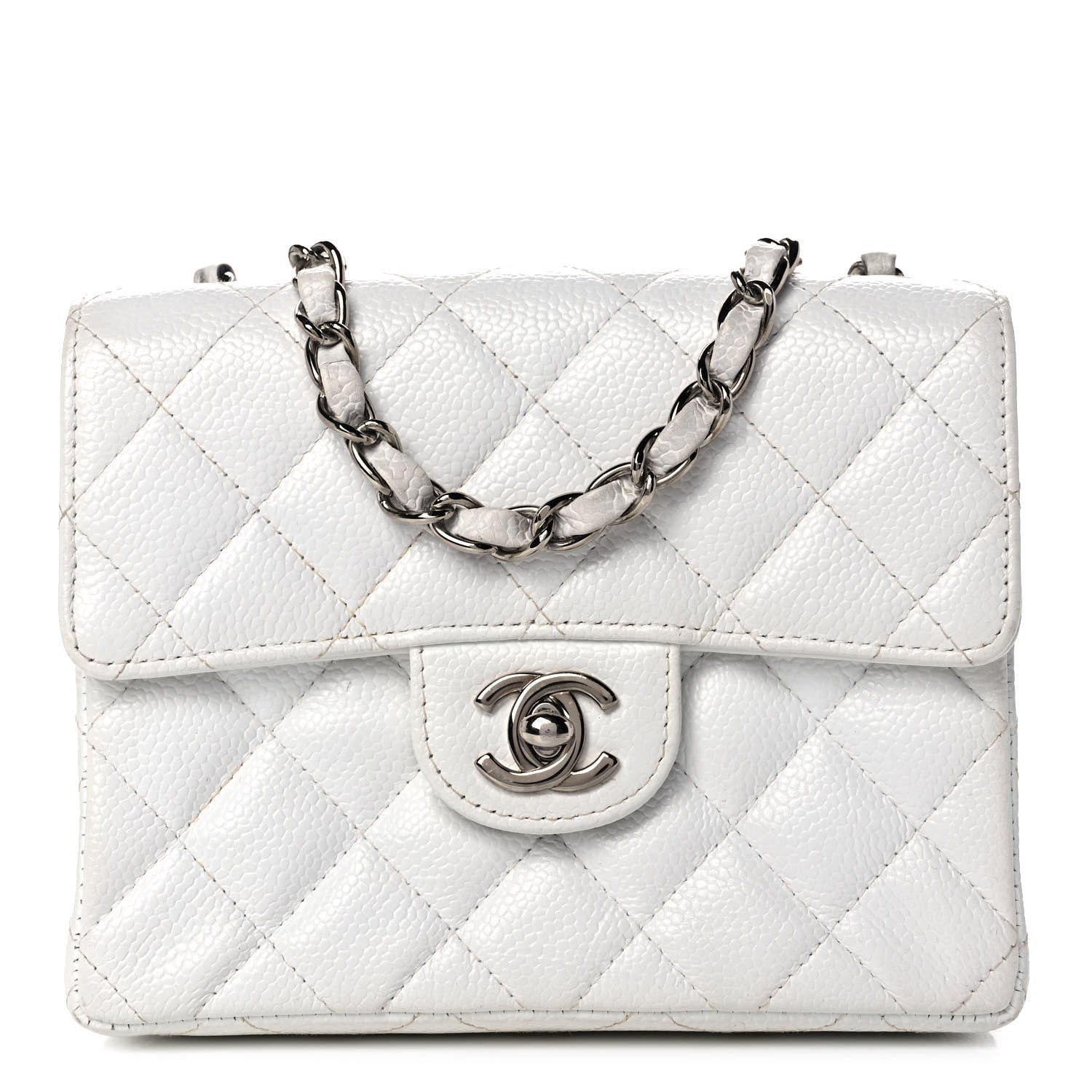 Chanel Caviar Quilted Mini Square Flap White 1 of 13