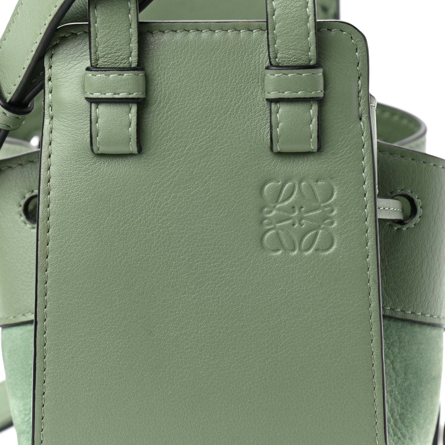 Loewe Calfskin Nubuck Mini Hammock Shoulder Bag Light Green 8 of 10
